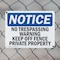 Signmission No Trespassing Warning Keep Off Fence Private OSHA Notice Sign, Plastic, 14in W x 10in L, 2PK OS-2PACK-NS-P-1014-L-14998 - alternate 3